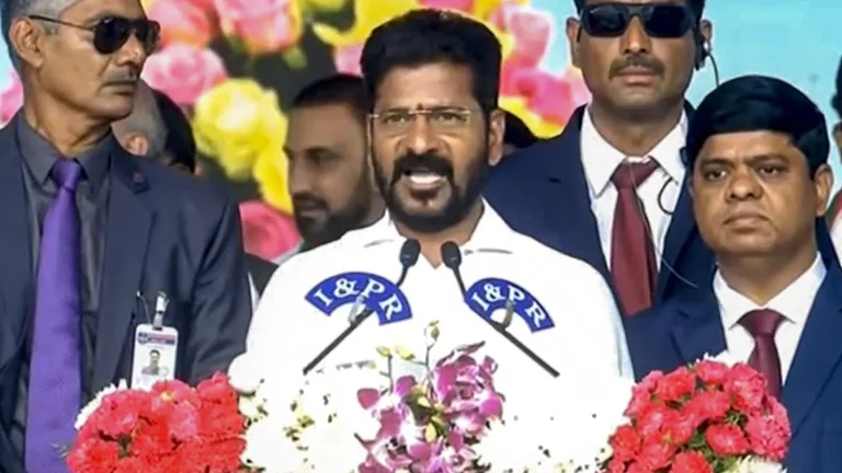 Gandhis Appear on Stage as Telangana Chief Minister Revanth Reddy Takes Oath of Office