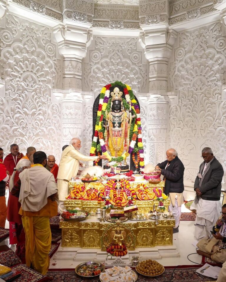 After 500 years, Lord Ram returns home, and PM Modi conducts the idol’s “Pran Pratishtha.”